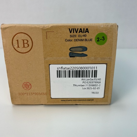 Vivaia Margot Walker 2.0 Square Toe V Cut Flats Denim Blue Ballet EU 40 US 9 - Picture 10 of 11